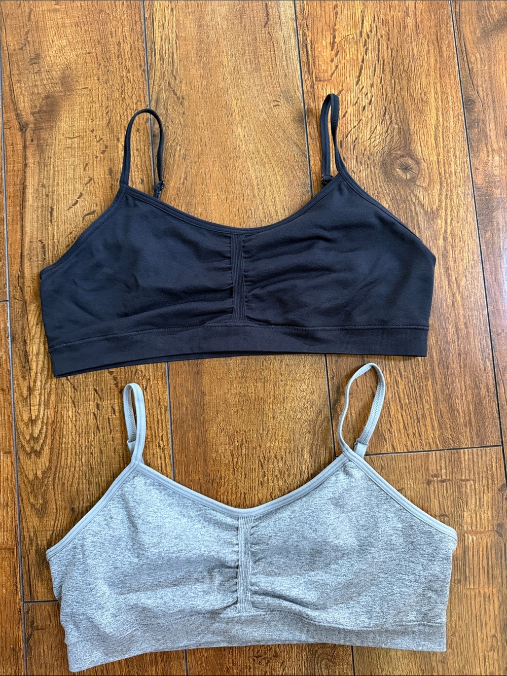 wonder nation Black & Gray Seamless Tank Bralettes (2-Pack)